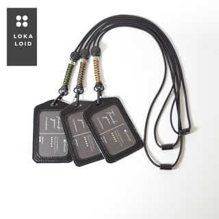 Lokaloid Lanyard ID Gantungan Tali Premium Paracord Holder ID Nametag Kulit Panjang Tali 50cm