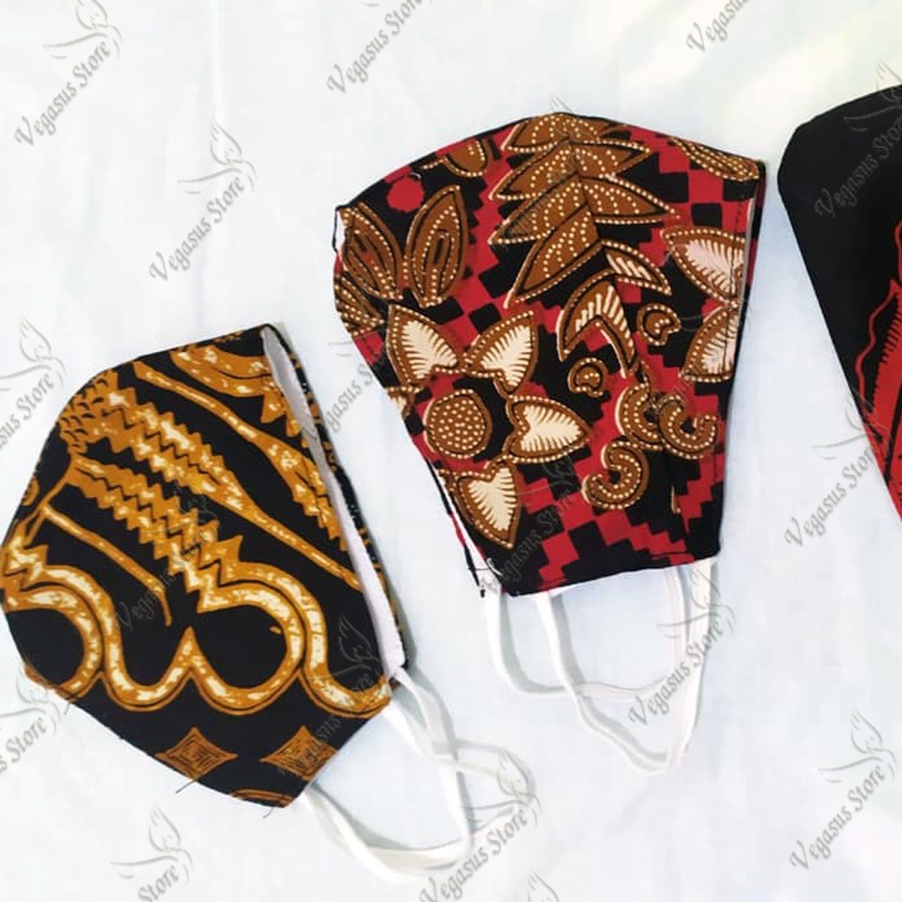 Masker Kain Batik - Bisa Dicuci - Masker Mulut dan Hidung Melindungi Dari Debu dan Lainnya - Random Motif-Vegasus Store (COD)