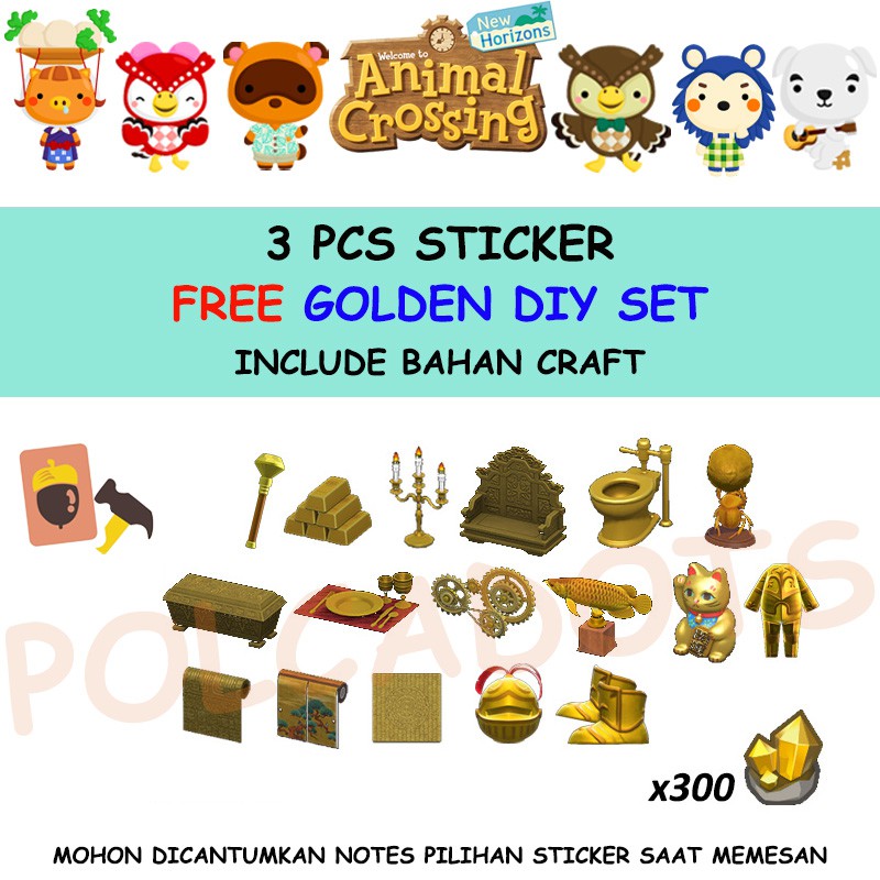 

GOLDEN DIY SET + BAHAN CRAFT ANIMAL CROSSING + 3 STICKER