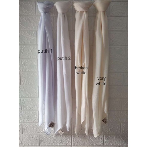 Hijab Segi Empat Basic Voal Umama Putih 1/Putih 2/Broken White/Ivory White