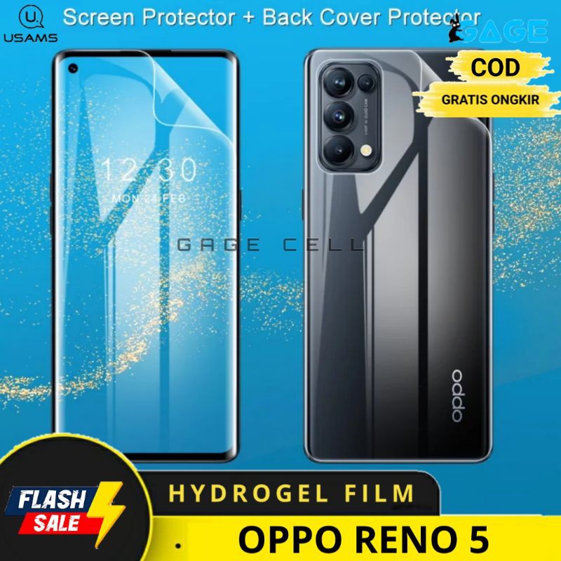 USAMS Hydrogel Film Antigores Oppo Reno5 4G Reno 5 5G Screen Protector Original