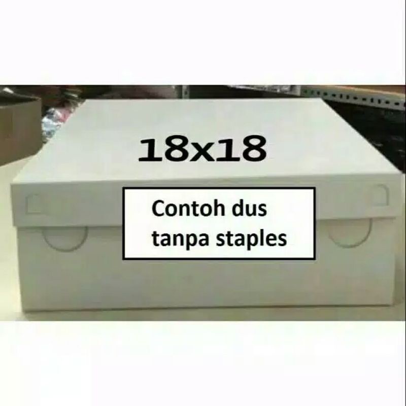 Dus Nasi 18x18 tebal putih polos / Box nasi kotak 18x18 / Dus Nasi Kotak uk. 18 cm  (tanpa steples)