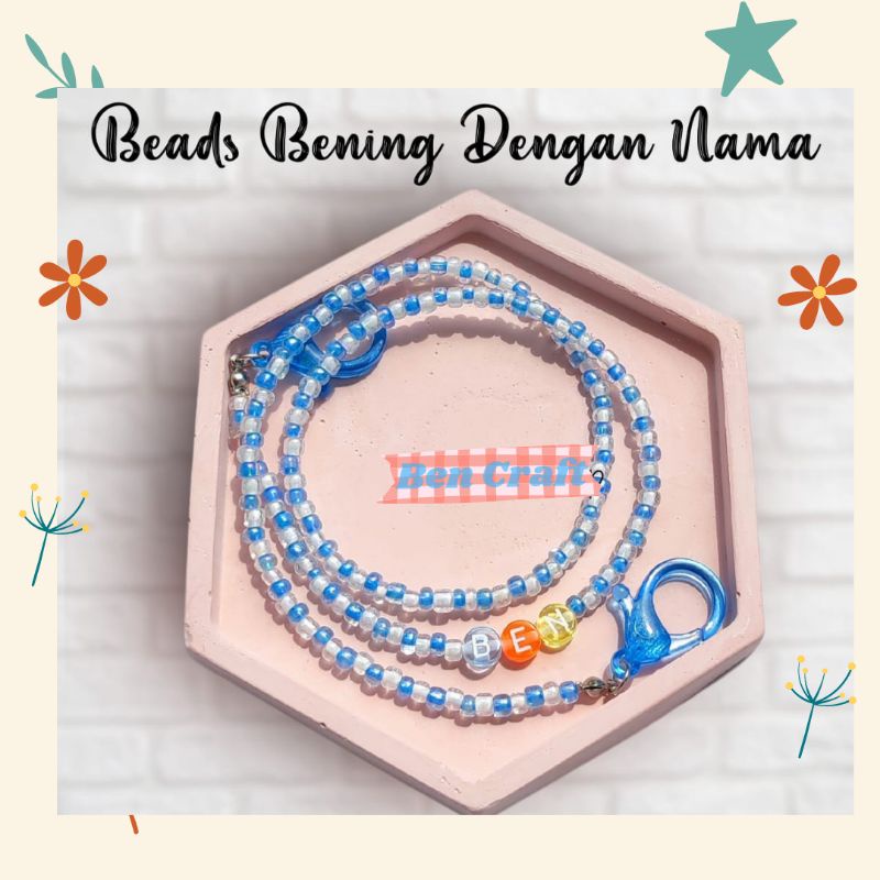 

StrapMask Custom Nama dengan Beads Bening