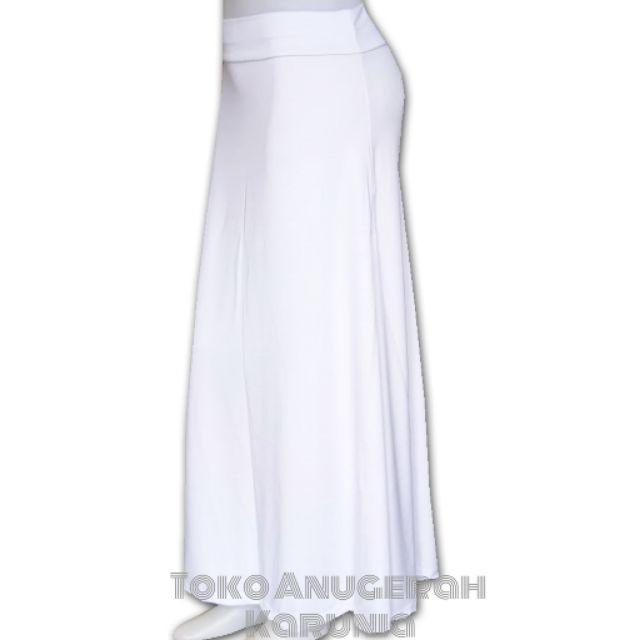 Rok Panjang Polos kaos rayon dan spandek-putih