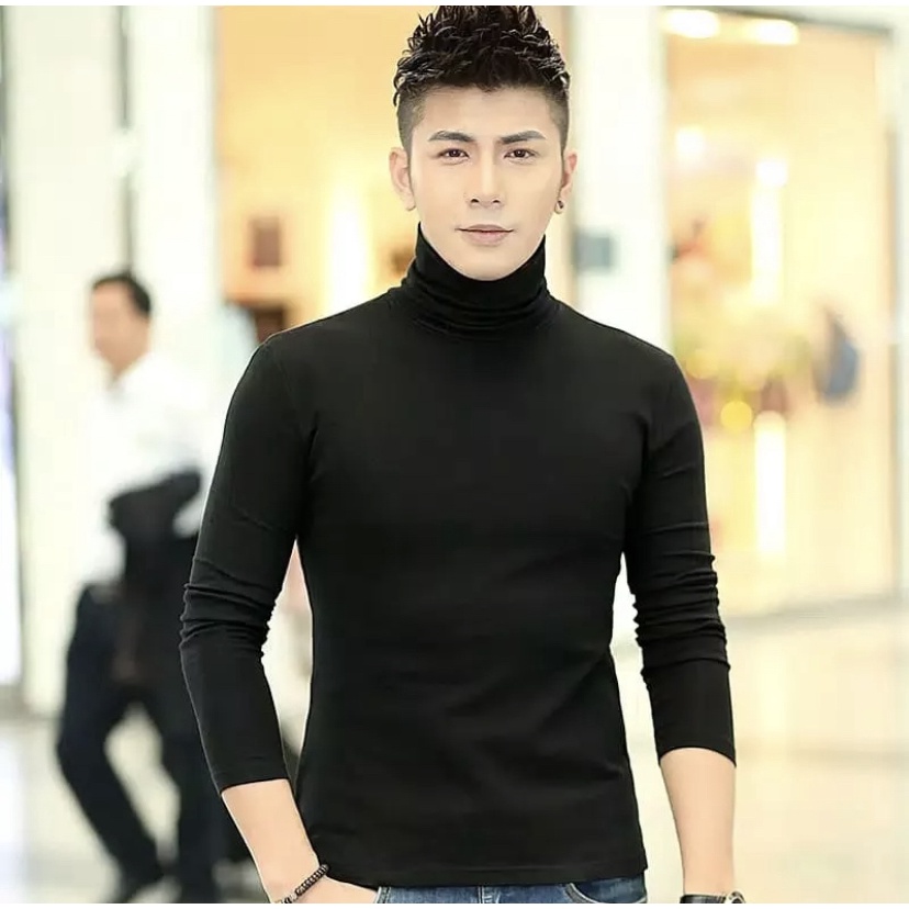 Sweater Turtleneck Rajut Pria Wanita Korea Kerah Tinggi Lengan Panjang