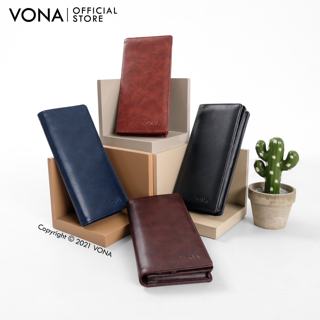 VONA Foxx Long Wallet -  Dompet Lipat Panjang Original Pria Wanita Kulit PU