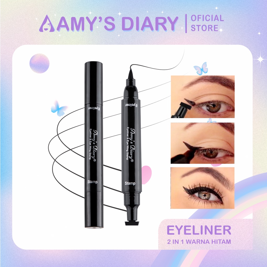 [PAKET HEMAT] Eyes Makeup Set AMY'S DIARY Eyeliner Eyebrow pencil Waterproof Maskara tahan air