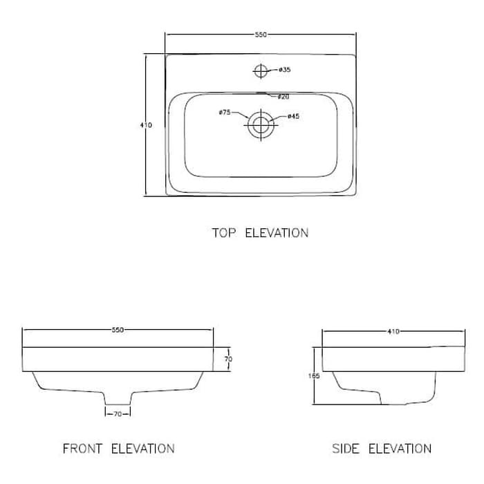 WASTAFEL WASHTAFEL WASSER SEMI INSERT BASIN WASSER BN 430 T