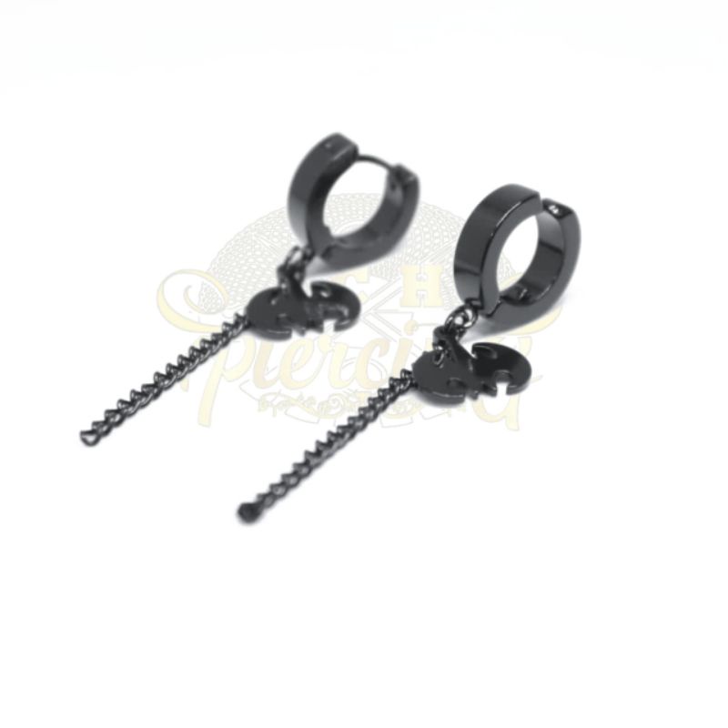 BEST PRODUK Anting Titanium BLACK / Anting Tindik dan jepit / Anting Pria Wanita / Anting Titanium / Anting BTS / Anting KPop / Anting Gantungan / Anting Fake