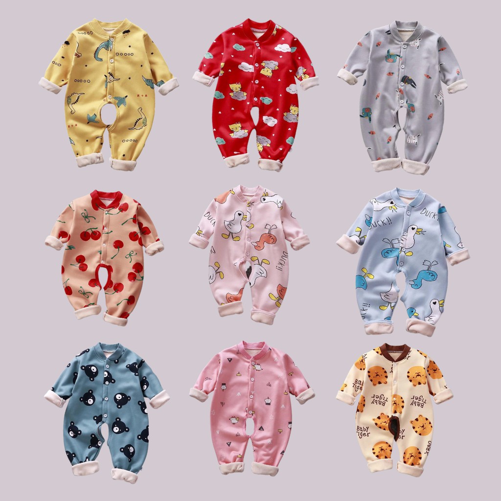 JUMPER BAYI BAHAN VELVET HANGAT / JUMPER BAYI PANJANG KARAKTER / JUMPER LUCU BAYI / PBB