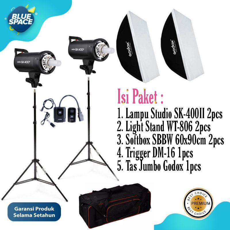 Paket Lampu Studio Godox SK-400II SK400II SK-400 Mark II
