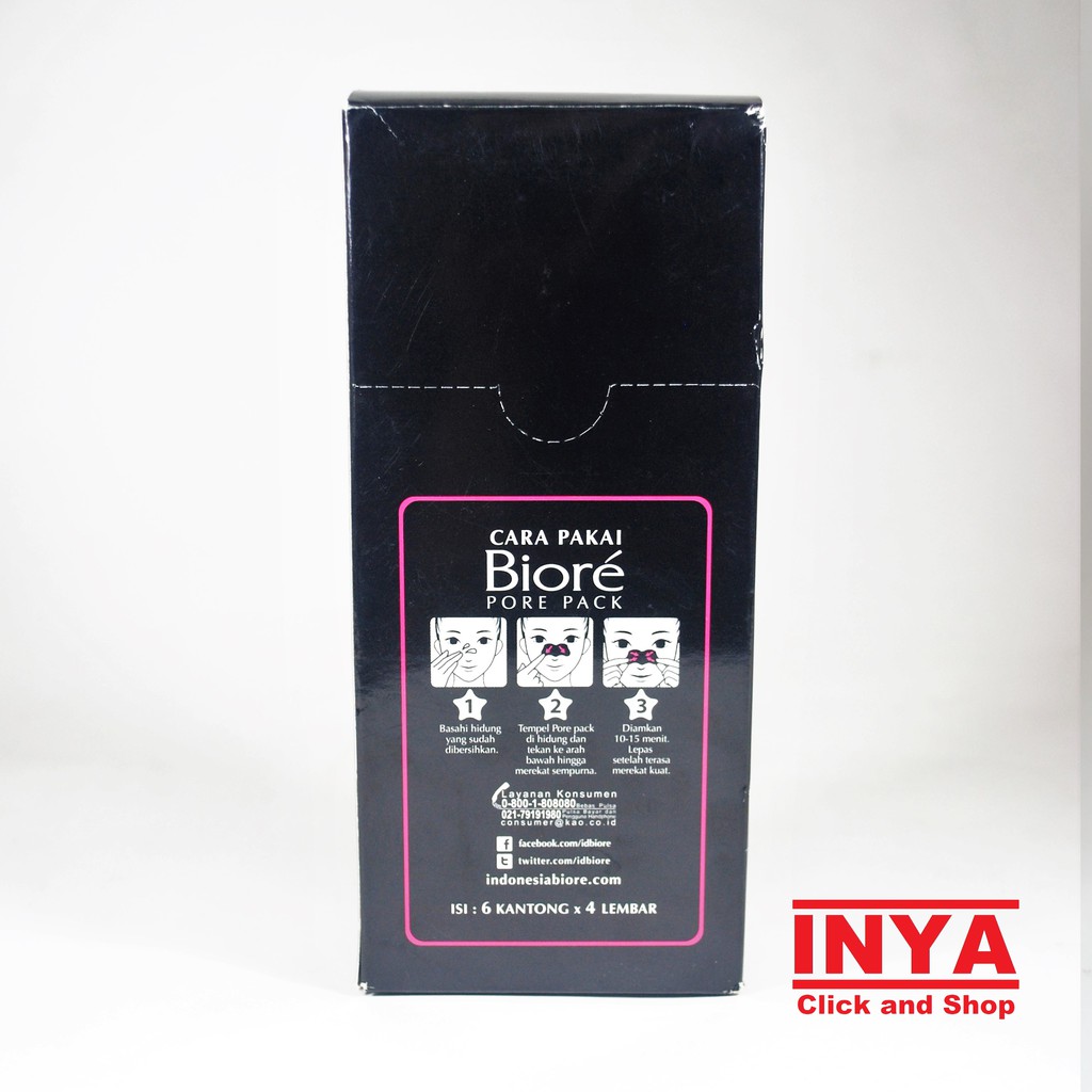 BIORE PORE PACK CHARCOAL CLEANSING STRIPS BLACK BOX isi 6 Pack