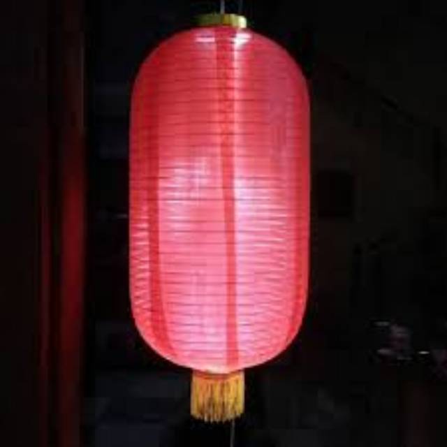 LAMPION LONJONG MERAH POLOS 10 INCH 25 CM DEKORASI IMLEK LAMPION KAPSUL HIASAN IMLEK MURAH GROSIR