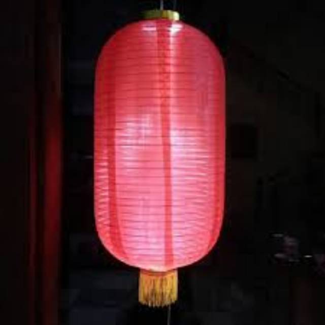 LAMPION LONJONG MERAH POLOS 10 INCH 25 CM DEKORASI IMLEK LAMPION KAPSUL HIASAN IMLEK MURAH GROSIR