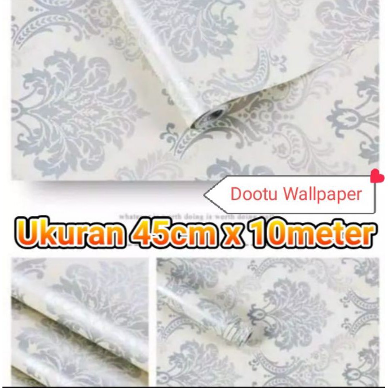Wallpaper Stiker Dinding Klasik Silver | Wallpaper Stiker Dinding 45cm x 10meter | Wallpaper Stiker