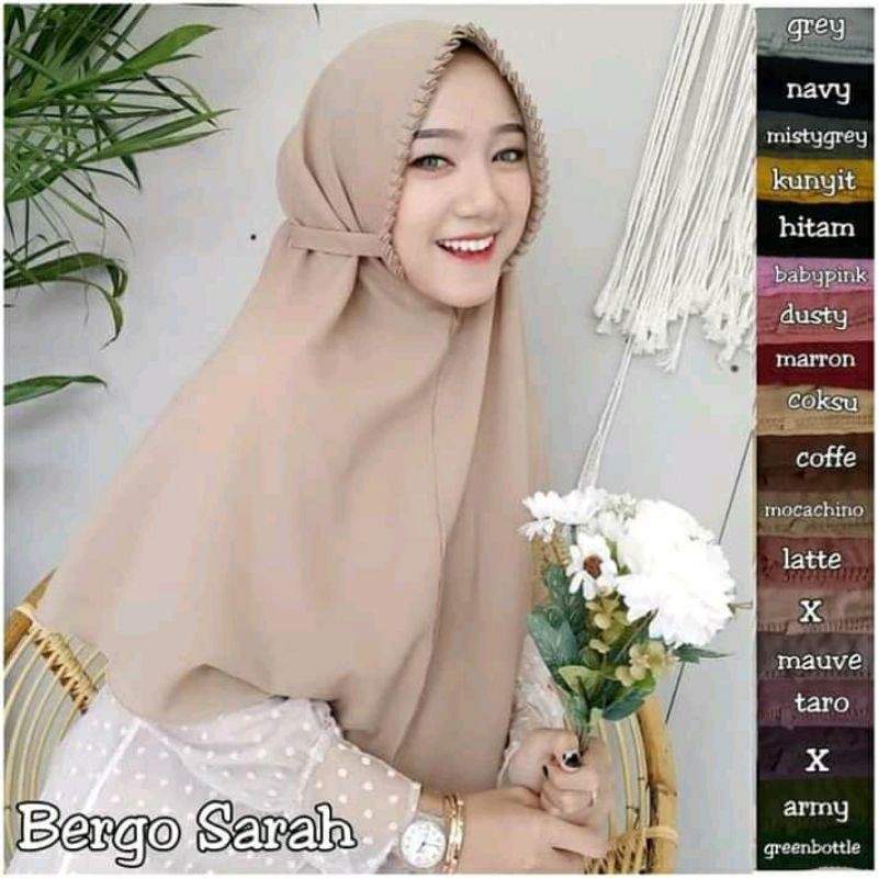 Jilbab instan Sarah Lipit Hijab Instan Bergo Sarah Lipiit Kerudung Instan Premium Diamond