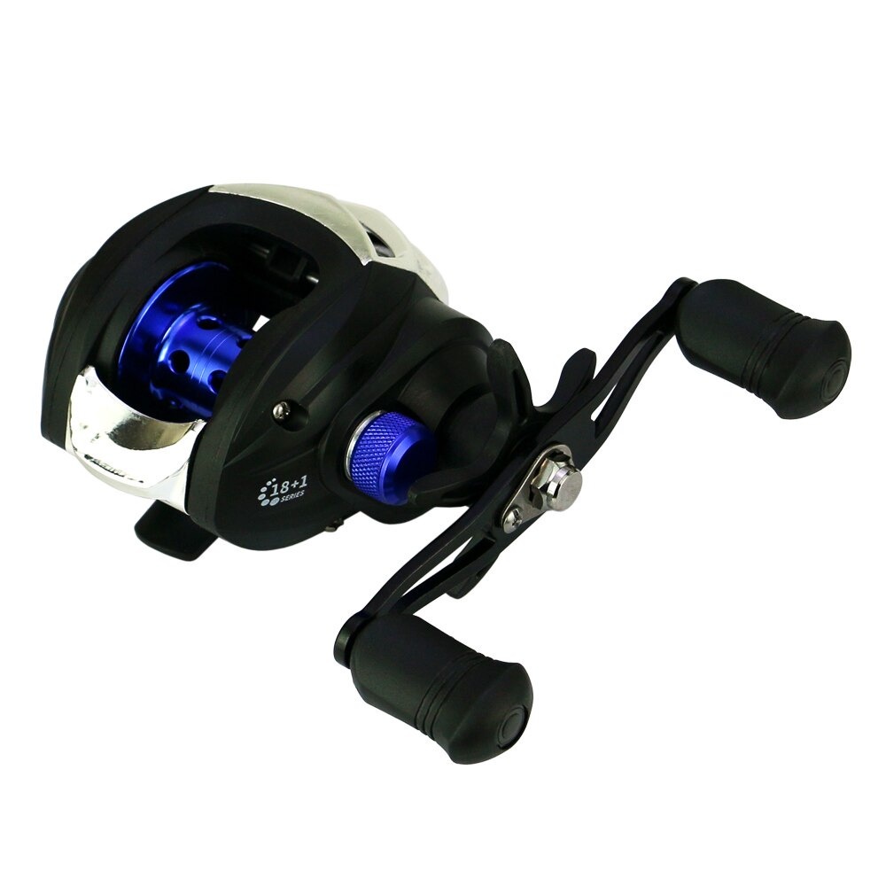 YUMOSHI AK201 Reel Pancing Baitcasting 18+1 Ball Bearing 7.2:1 Left Hand HITAM