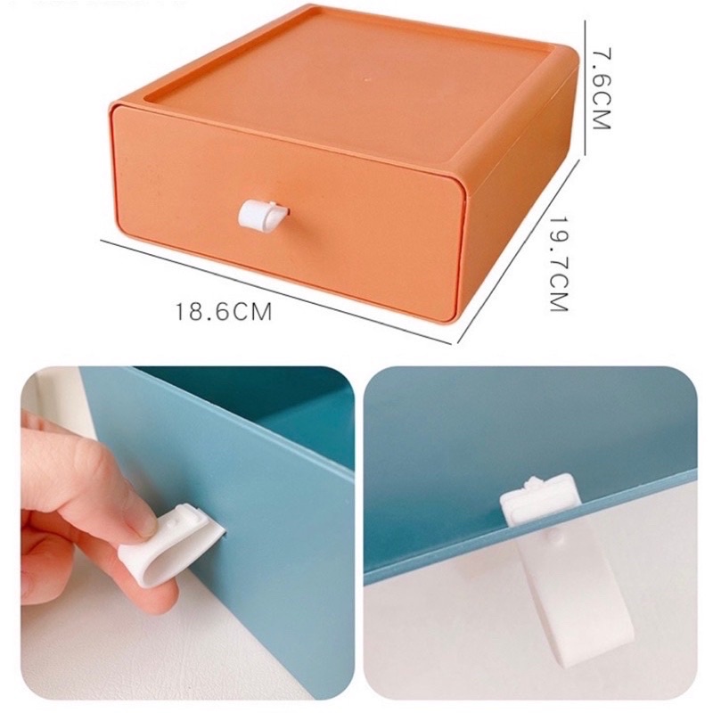 portable drawer stackable colorful cute drawer laci susun meja desk organizer