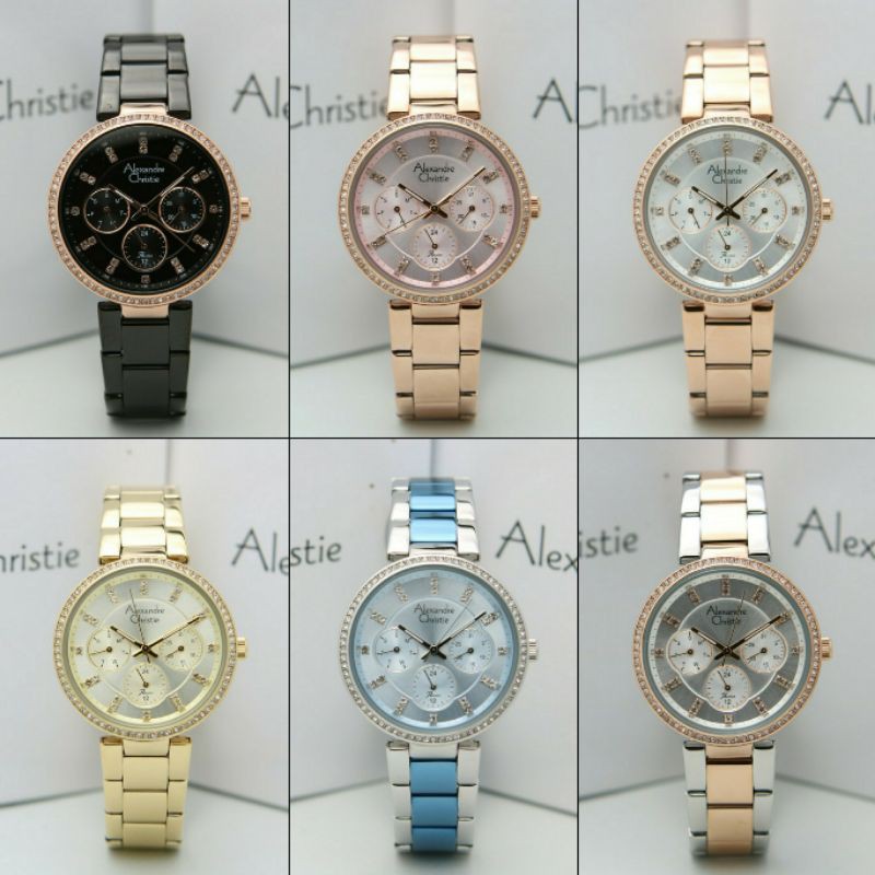 PROMO TERMURAH Jam Tangan Wanita Alexandre Christie AC 2874 AC2874 Chrono Steel Original 35mm