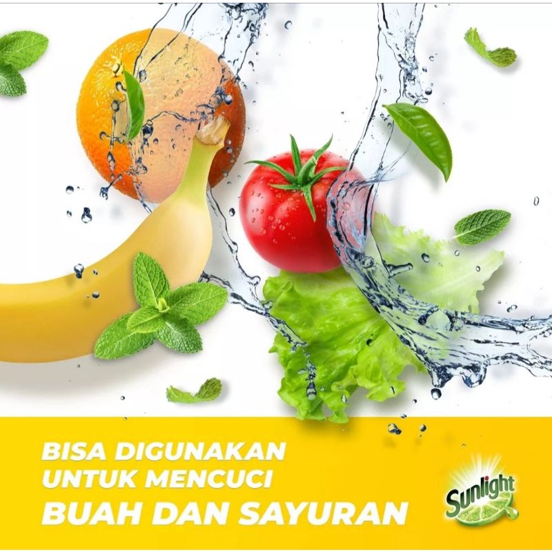 SUNLIGHT Sabun Pencuci Piring Extra Anti Bau Jeruk Nipis &amp; Daun Mint 650ml