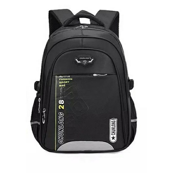 DISTRO Klub New Arrival - Tas Sekolah UNA Backpack Up to - Tas Pria Tas Wanita Daypack Ransel SD SMP SMA-Cunlong hitam