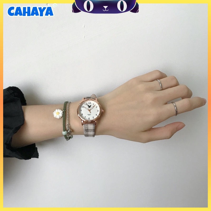 CAHAYA Jam Tangan Quartz Strap PU Analog Casual Gaya Retro Untuk Wanita Watch Korean Fashion Jam1