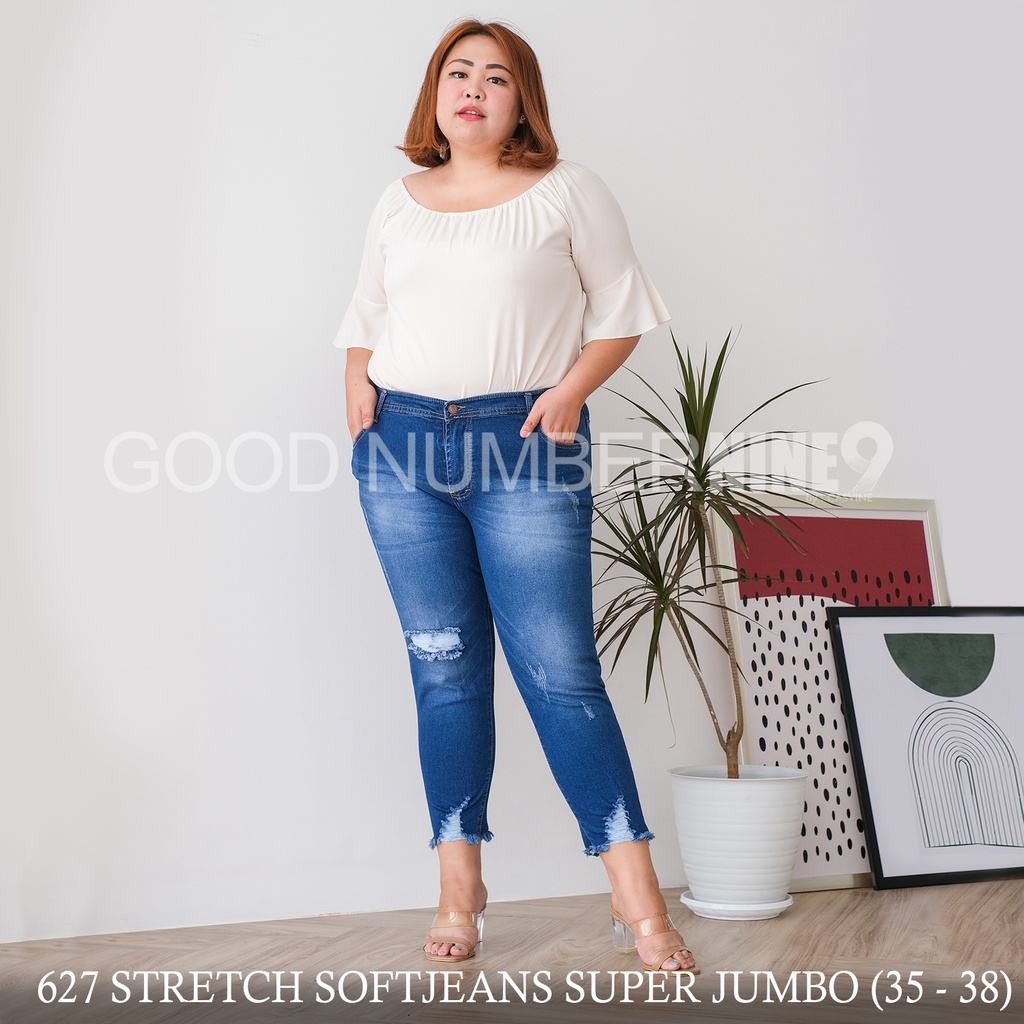 Celana Wanita Sobek Cakar Ripped Jeans Destroy 627 Super Jumbo Bigsize