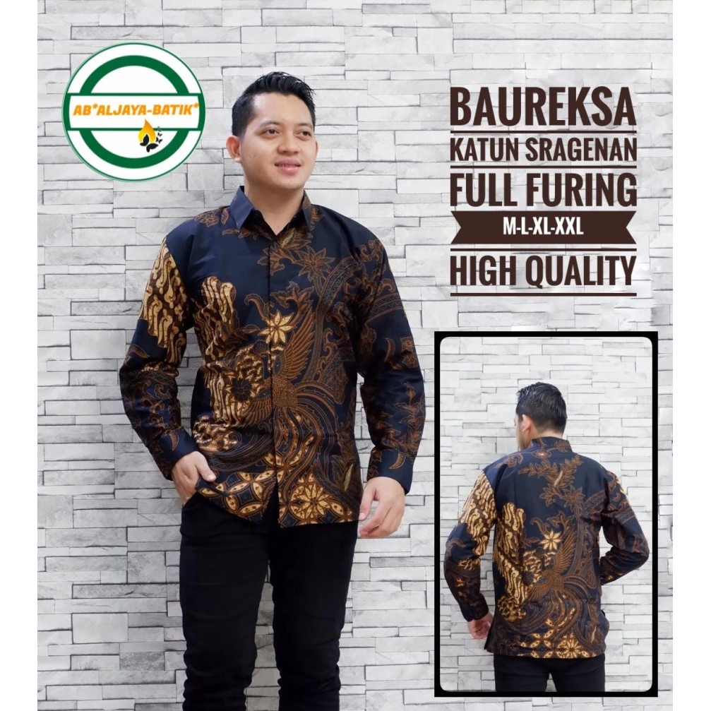 Baureksa Kemeja Batik Pria Panjang Full Furing by Aljaya Batik