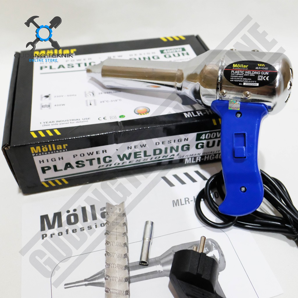 MOLLAR HG400 / Plastic Welding Torch 400 Watt Mollar - Heat Hot Air Gun Las Plastik