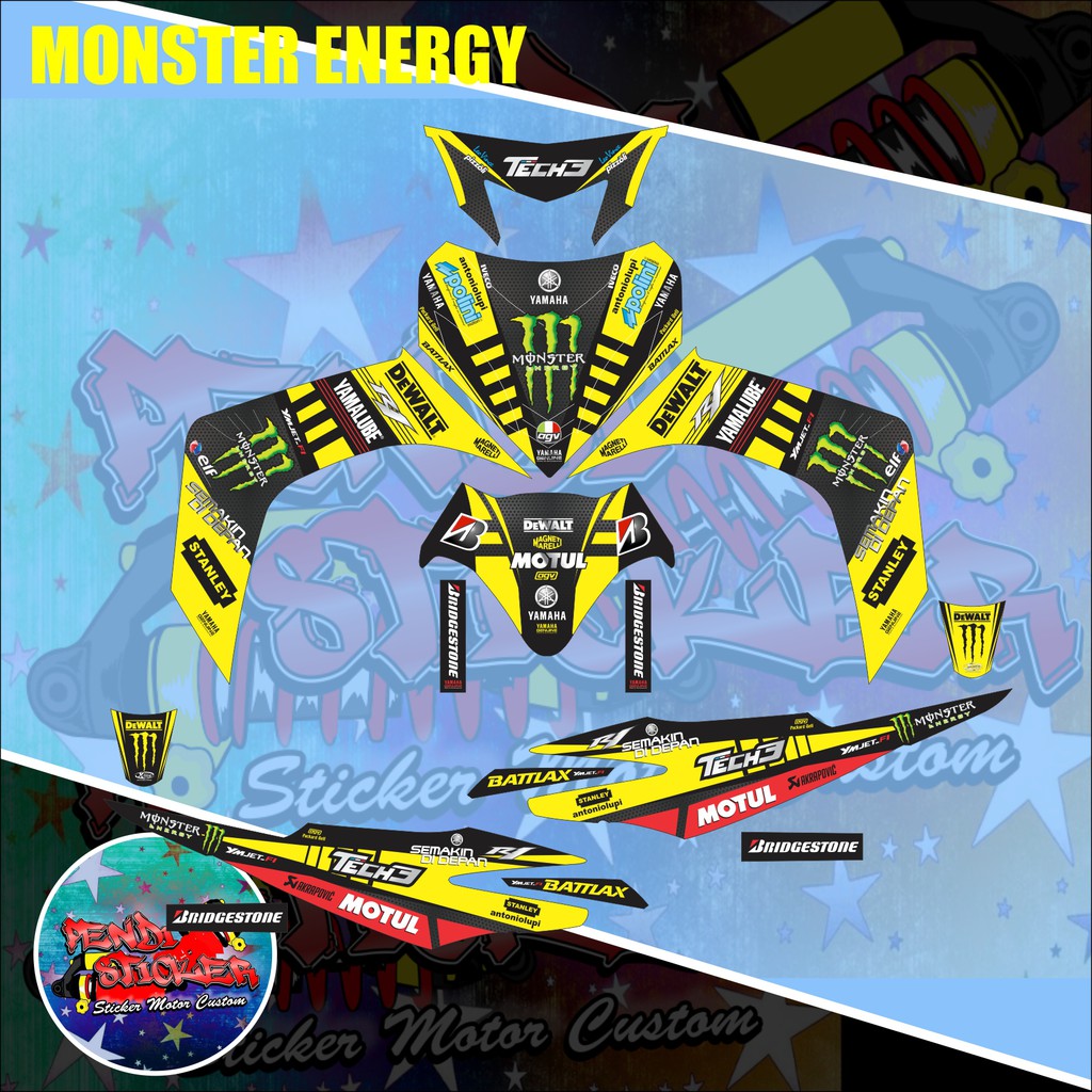 DECAL STICKER YAMAHA JUPITER MX MONSTER TECH 3