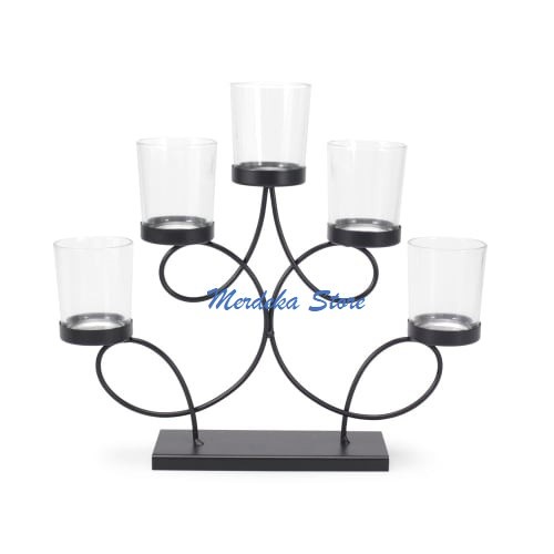 Arthome Tempat Lilin Dekorasi 5 Holder - Hitam