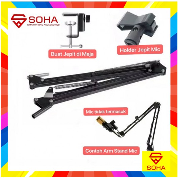 HDR-005 Arm Stand Mic Holder 360 Degree For Karaoke Recoding Condenser