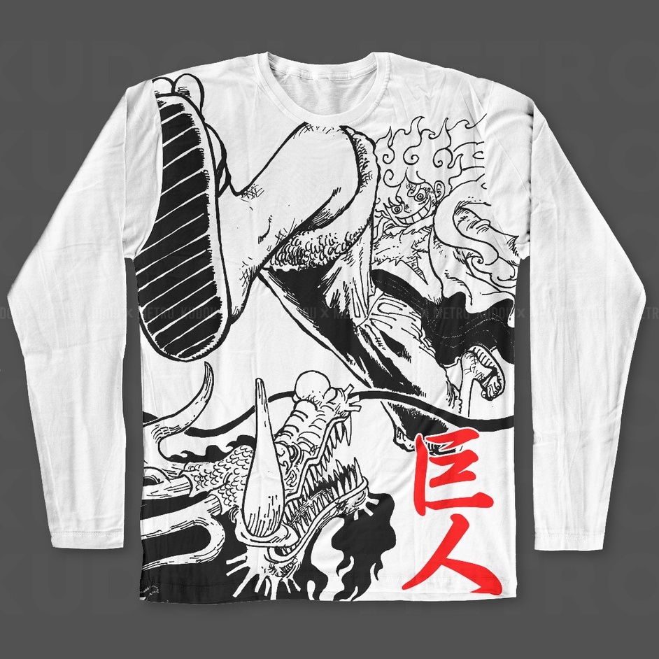 Longsleeve Luffy vs Kaido Fullprint Anime Manga One Piece Premium Unisex