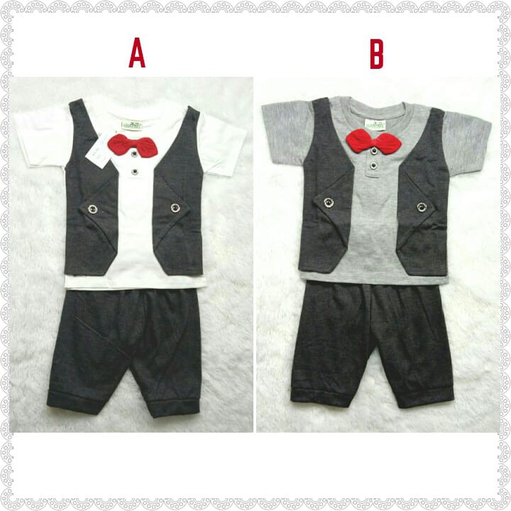 Baju Bayi Laki Laki Setelan Baju Kondangan Bayi Dasi Tuxedo Bayi Ozuka