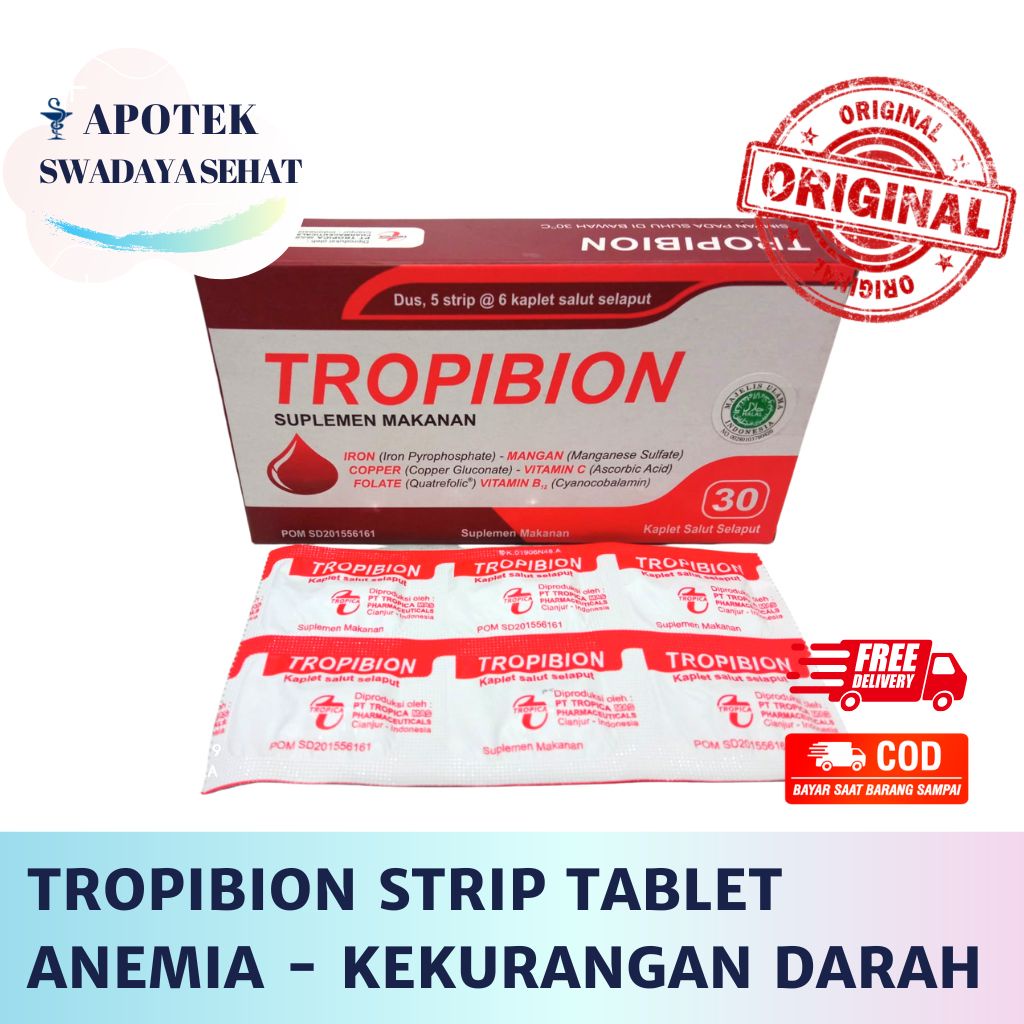 TROPIBION Strip Tablet - Suplemen Vitamin Mineral Anemia Kekurangan Darah