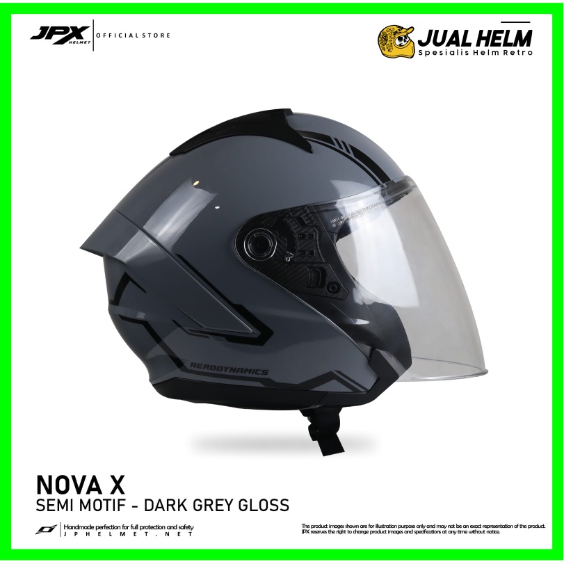 Helm JPX Nova X Semi Motif Dark Grey Glossy