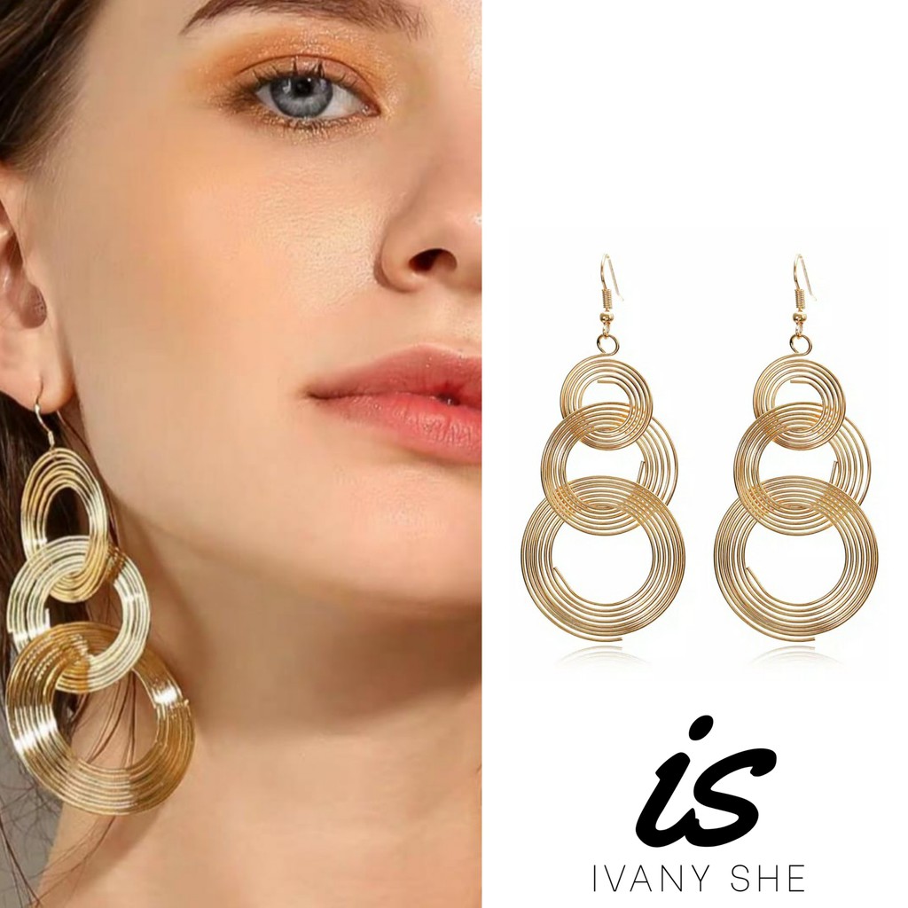 Promo anting tusuk korea aksesoris perhiasan fashion jewelry subang giwang titanium emas bulat