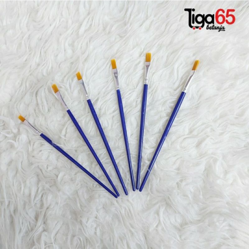 365 Set Kuas Lukis / Paint Brush / Kuas Gambar / Kuas Cat Pipih Bulat