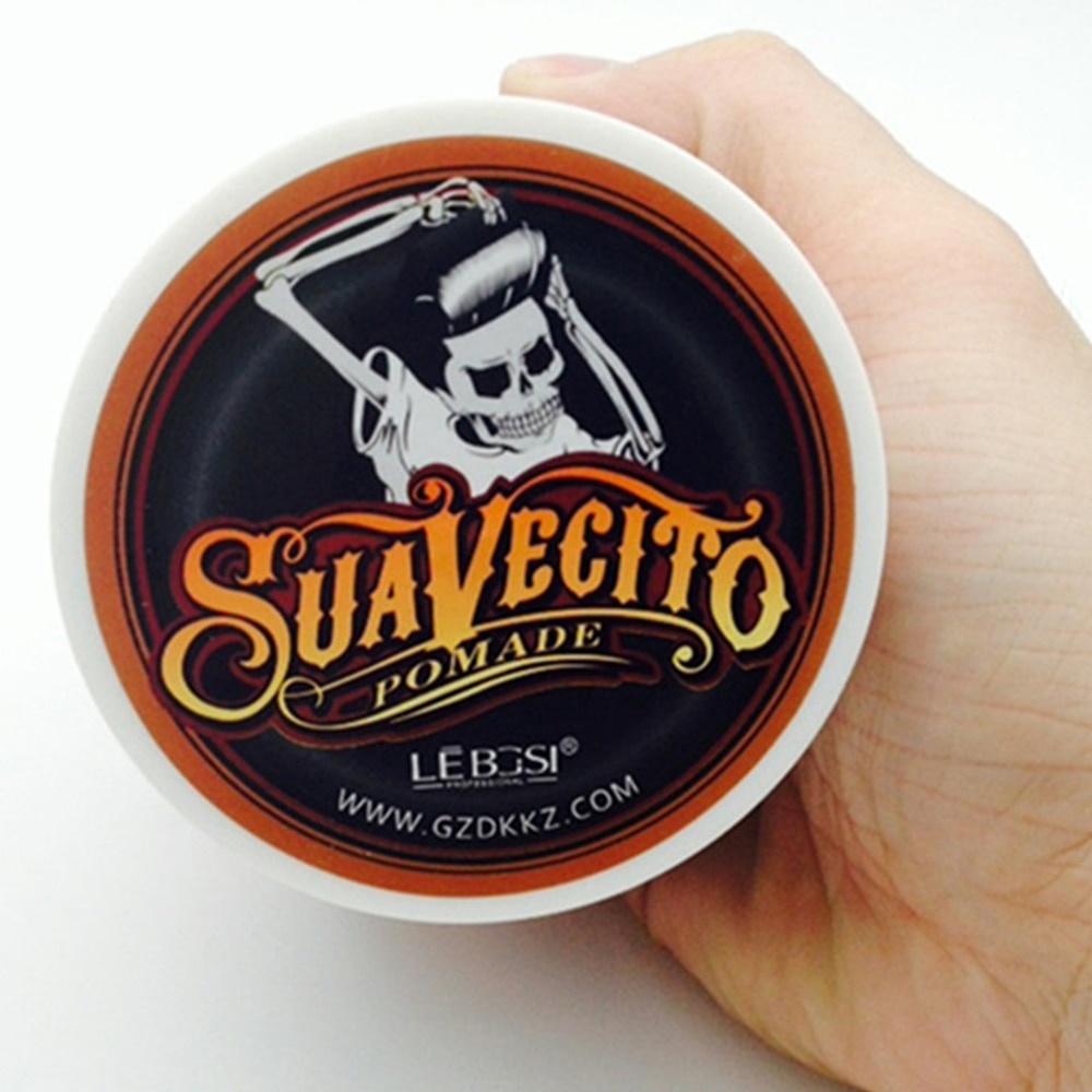 Pomade Gaya Retro 113g Rambut Pria Auto Rapih Auto Licin, Silahkan Lihat Video Demo, Barbershop Salon Minyak rambut SUAVECITO Hair Pomade Strong style restoring Pomade Hair wax skeleton cream slicked oil mud keep hair men oil original