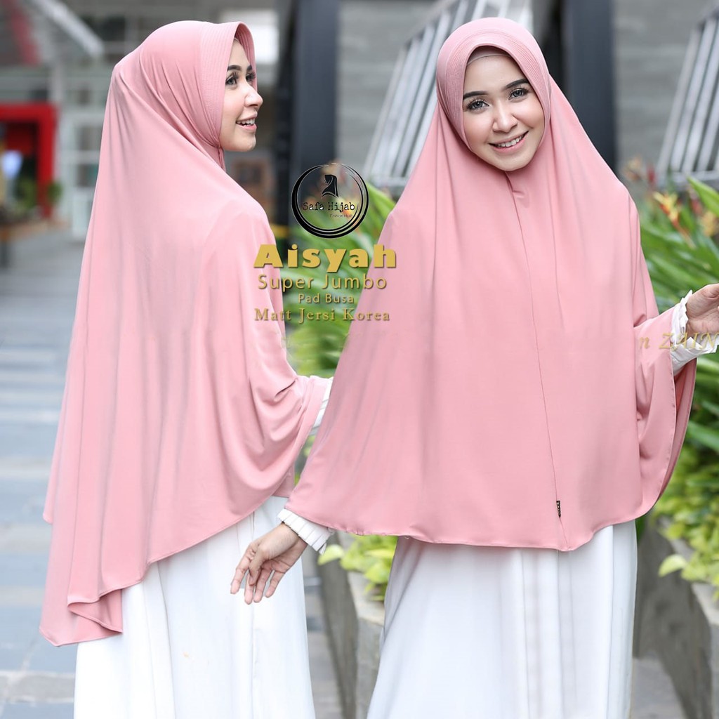 JILBAB INSTAN JERSEY HIJAB BERGO AISYAH M,L,XL,XXL KERUDUNG JERSEY TERMURAH SAFA HIJAB