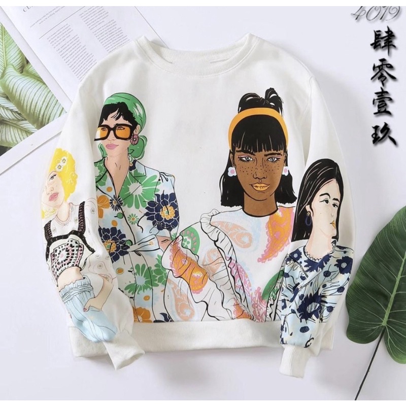 CREWNECK RETRO GIRL OVERSIZE COLOURFULL