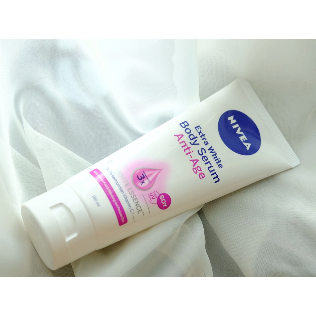 NIVEA Body Serum Extra White ANTI AGE 180 ml - Mencerahkan Kulit dan Melindungi dari Penuaan Dini - Body Care Hanbody Handbody Hand Body Hanbodi Handbodi