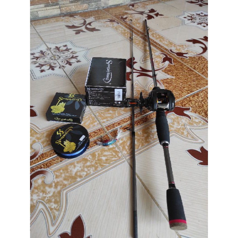 satu set bc casting drag 10 kg joran 180 cm premium murmer