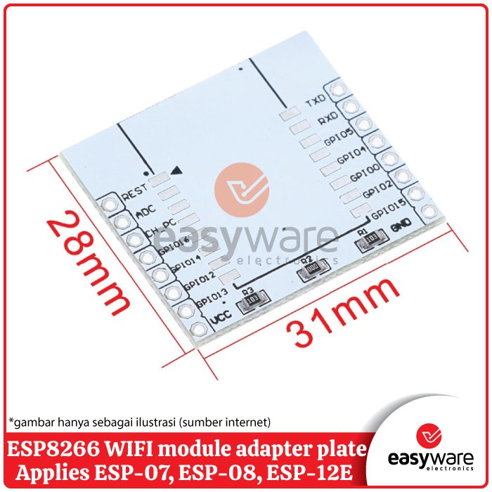 ESP8266 ADAPTER PLATE FOR ESP 07 ESP 08 ESP 12