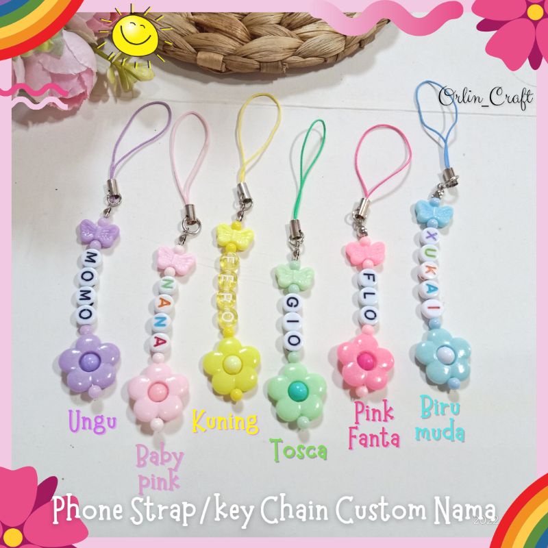 Phone Strap Custom/Gantungan Kunci / Gantungan HP / Keychain Kpop Beads Charm