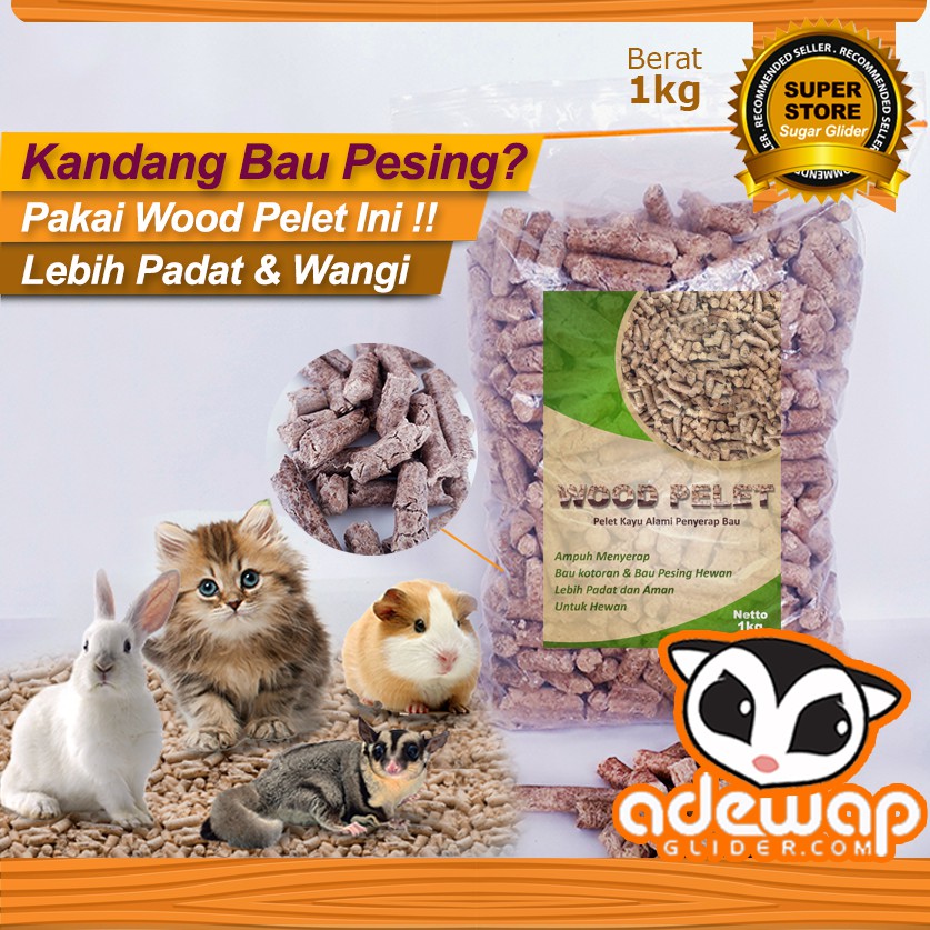 ADEWAP GLIDER Wood Pellet Alas Kandang Sugar Glider