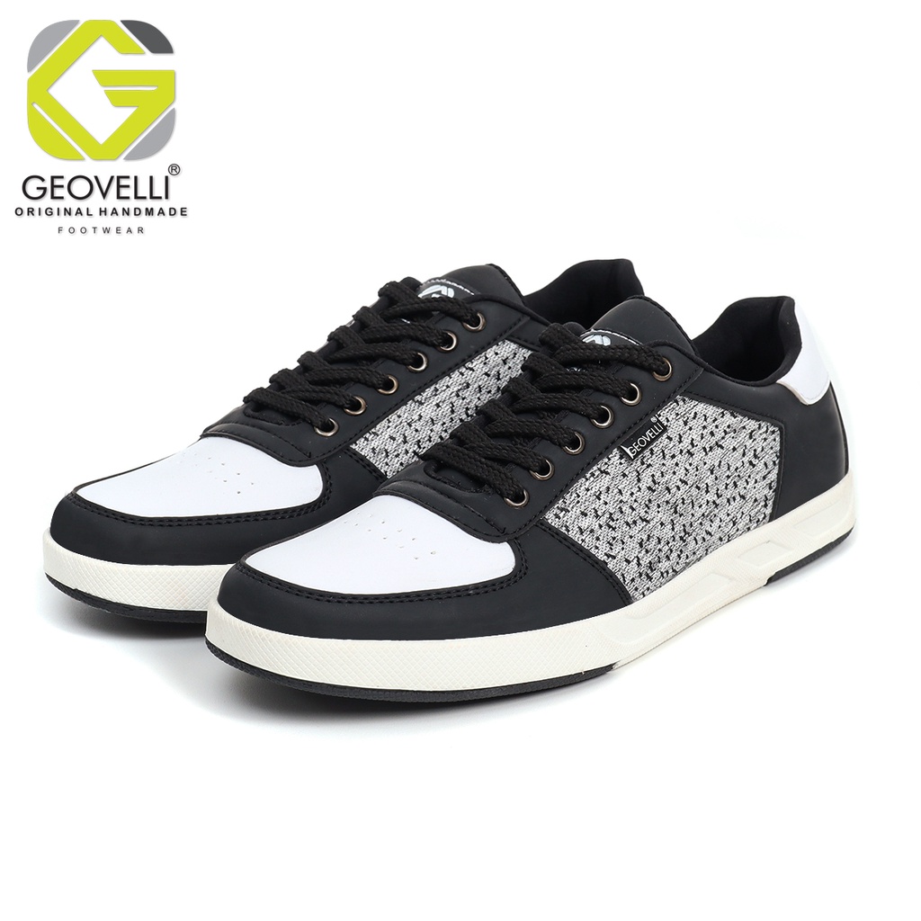 Geovelli  39-44 Sepatu Casual Sneakers Putih Hitam Pria Cowok Altovo Series Kets Distro Premium Original