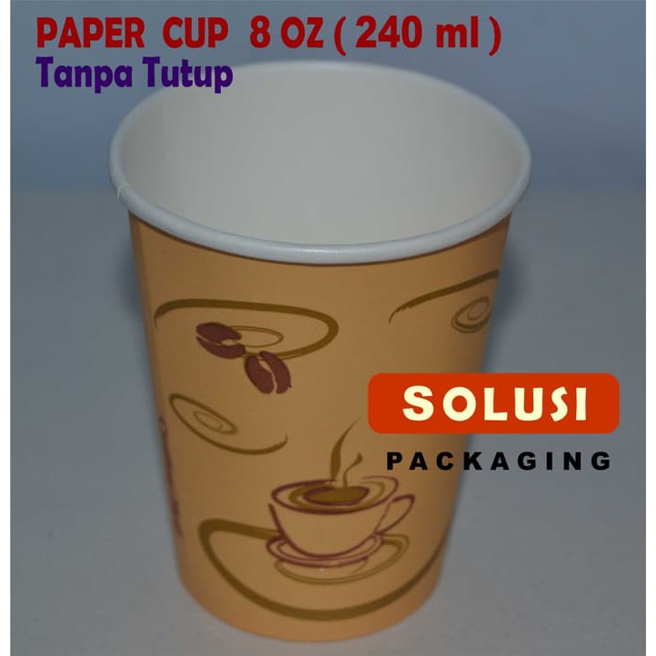 

KEMASAN GELAS KOPI KERTAS / PAPER CUP 8 OZ TANPA TUTUP