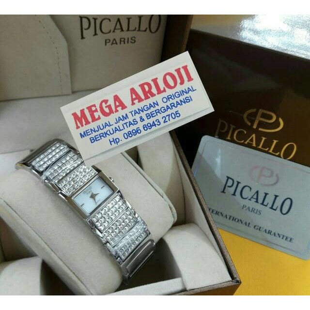 JAM TANGAN CEWEK WANITA PICALLO ORIGINAL SEGI SWAROVSKI GARANSI 1 THN