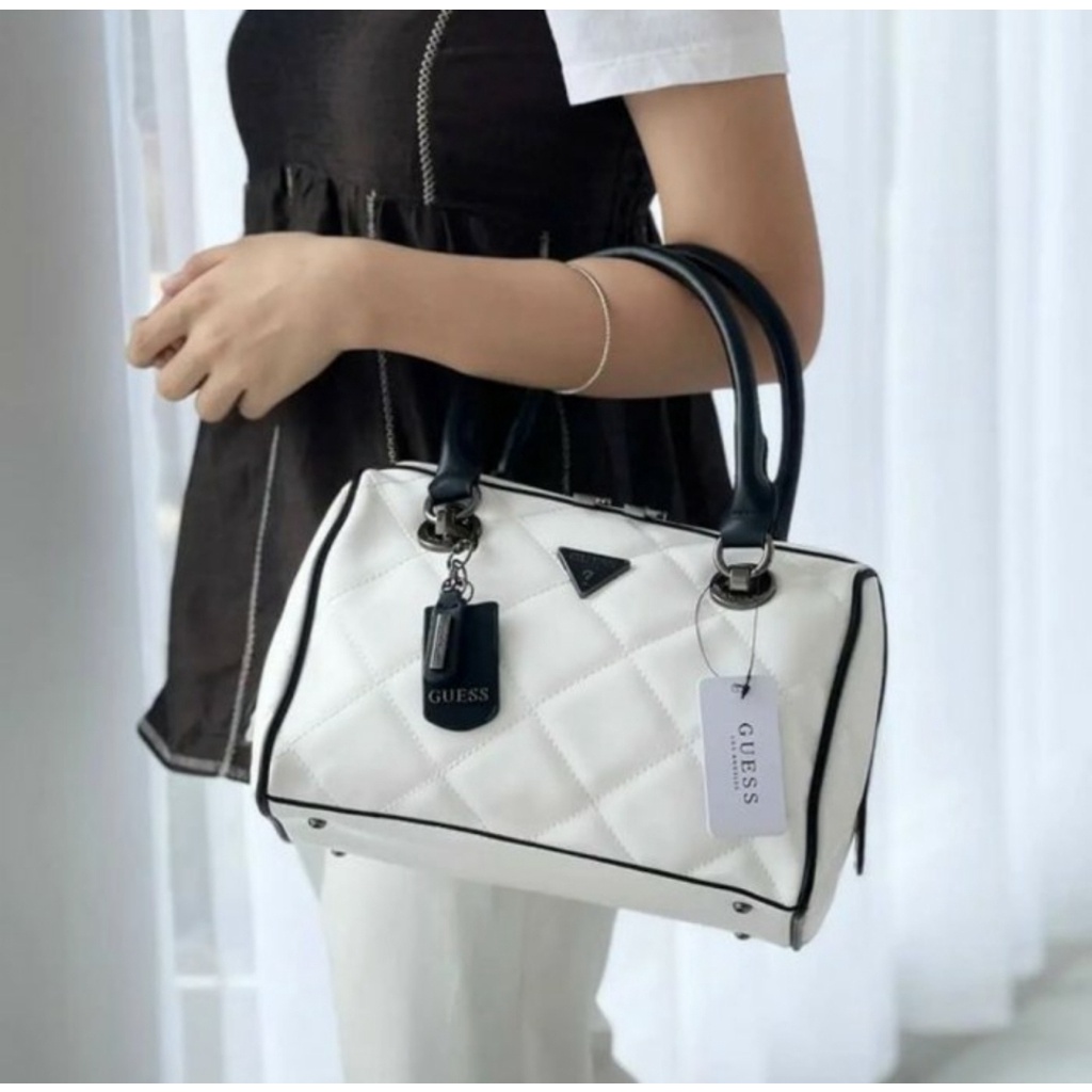 [IMPORTTMURAH] TAS WANITA/TAS SELEMPANG GUESS/SLING BAG GS CESSILY BOX SATCHEL FASHION IMPORT PREMIUM#193900